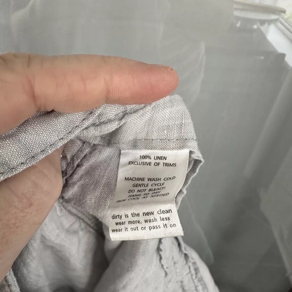 Horny Toad & Co Skirt Womens Medium Gray 100% Linen Mini Pockets Breathable - Picture 6 of 8